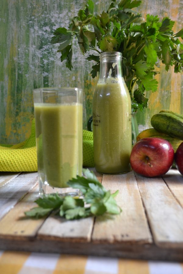 Detox  Summer Drink with Cucumber, Celery and Apple